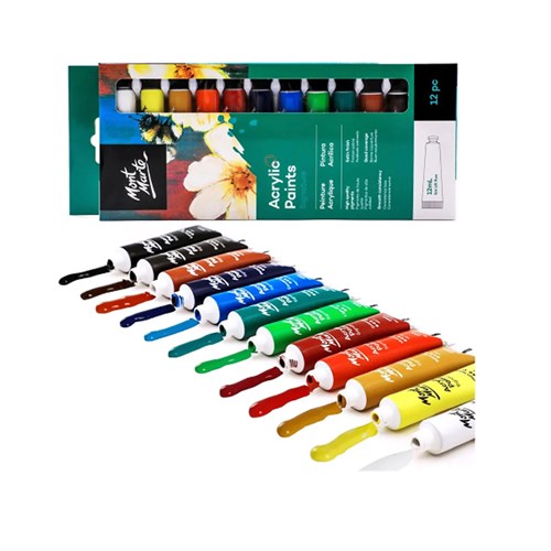 MONT MARTE PAINT SET Acrylics 12x12ml Colour Tubes3
